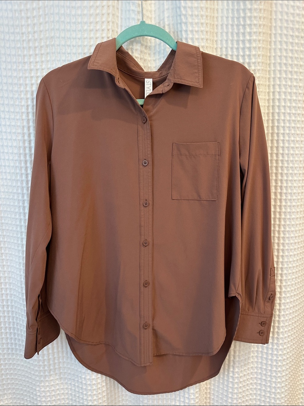 Brown Men's Button-Up Shirt - Classic Collar